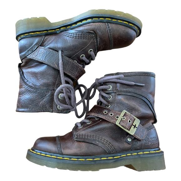 Dr Martens Triumph 1460 Dark Brown with strap and buckle size 7 ladies - Picture 5 of 12